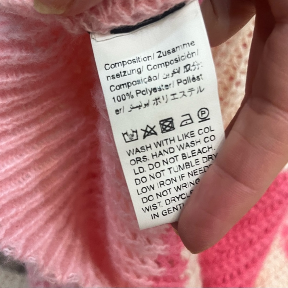 Shein pink white stripe sweater size small oversized - Picture 3 of 5